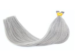Silk Straight Brazilian Hair Grey Colour Stick I Tip Hair Extensions 100 Remy Humanhair7131710