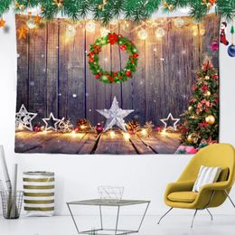 Tapestries Christmas Tree Green Tapestry Home Wall Covering Holiday Background Cloth Decoration Bedspread Xmas Gift