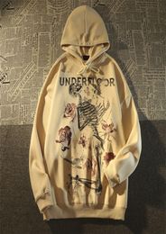 New Mens Hoodies Halloween Hip Hop skeleton Men Streetwear Letter Hoodie Man Womens Hooded Skateboards Hoody High Street Pullover 7253509