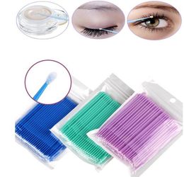 100pcsbag Durable Micro Disposable Eyelash Extension Individual Applicators Mascara Brush Micro Swab Eyelash Makeup Brushes Set D9862117