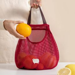 Kitchen Multifunctional Fruit Vegetable Hanging Bag Wall Hanging Ginger Garlic Storage Bag Mesh Bag Reusable Storage Artifact