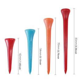 Pack 100 Pcs Golf Tees Plastic Golf Training Ball Tee Mixed Colour Multiple sizes Outdoor Golf Ball Holder Tees Golf Accessories