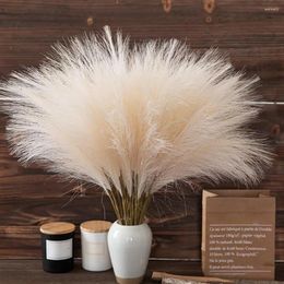 Decorative Flowers 10Pcs Boho Style Pampas Grass Short Faux Fluffy Wedding Party Home Table Decoration Landscaping