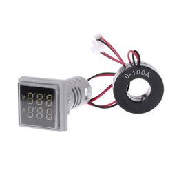 Square LED Digital Dual Display Voltmeter Ammeter Voltage Gauge Current Metre