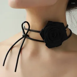 Pendant Necklaces Fashion Choker Necklace Gothic Big Rose Flower Neckchain Sexy Drop