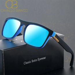 Kare Polarize Güneş Gözlükleri Erkekler Büyük Boyutlu Moda Vintage Kadınlar Retro Sürüş Balıkçılık Lüks Marka Tasarımcı Güneş Gözlükleri Ayna UV400 Gözlük Cavallo Bianco CB