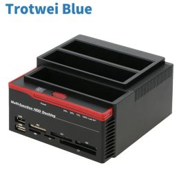 Stations 2.5"/3.5" USB 3.0 to 2 SATA Ports 1 IDE Port External HDD Hard Drive Disc Docking Station Card Reader USB3.0 Hub with OTB/OTC