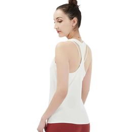 2024 lululemenI Women Racerback Tank Tops Sleeveless Fiess Yoga Shirts Quick Dry Athletic Running Sports Vest Workout T Shirt kg668