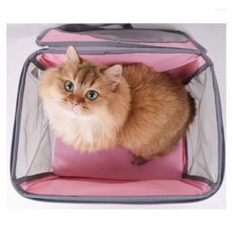 Cat Carriers Pet Bed Car Bag Foldable Travel For Dog Outdoor Breathable Basket