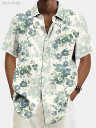 Men's Casual Shirts Summer Mens Hawaiian Shirts 3D Printed Floral Button Up Art Short Sleeve Tee Tops Fashion Beach Shirt Vacation Daily Wear Shirt 2449