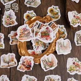 Etori Life Flowers and Books Vintage Sticker 46pcs/pack DIY Decorative Stationery Diary Cup Notebook Mobile Phone Toy Scrapbook