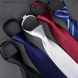 Neck Ties 8cm pull tie formal dress lazy tie mens fashion accessories striped suit business tieQ