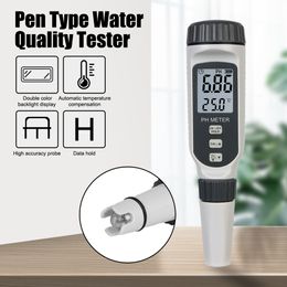 pH Meter Acidity Meter pH818 Professional Pen Type Water Quality Tester Measuring pH818 Acidometer for Aquarium Portable