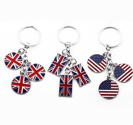 Flag Keychain Various shapes British Style Pendant Gift Favour Car United Kingdom American Foreign Affairs Gifts Flags Key Chain3709028