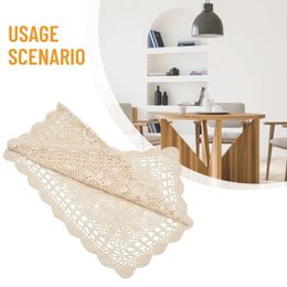 Table Cloth Square Cover Lace Cotton Place Mat Dining Pad Crochet Placemat Cup Mug Tablecloth Tea Handmade 40/60cm