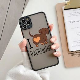I Love Dachshunds Letter Phone Case matte transparent For iphone 14 11 12 13 plus mini pro max cover
