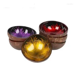 Bowls Coconut Shell Bowl Printed And Painted Home Decoration Storage Salad