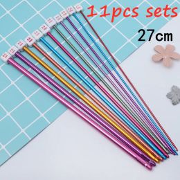 23 Pieces Tunisian Crochet Hooks Set 3-10 Mm Cable Bamboo Knitting Needle With Bead Carbonised Bamboo Needle Hook