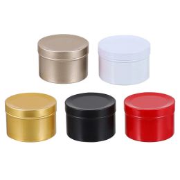 5Pcs Round Aluminum Candle Tins Metal Can With Lid Candle Storage Container Tea Cans Box Sealed Empty Cream Cosmetic Container