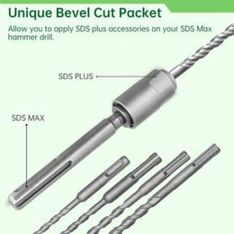 SDS Max To SDS Plus Adapter SDS Max To SDS Plus Drill Converter For Rotary Hammer Drill 40Cr Steel SDS Max Shank Tool 1 Pcs