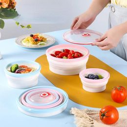 Bowls Portable Folding Bowl Travel Picnic Throw Lunch Box Baby Dining Household Tableware Silicone