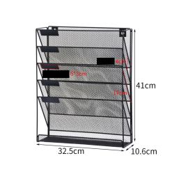 Metal Wall Mounted Magazines Newspaper Storage Rack For Home Office Books Newspapers Files Folder Desktop Tabletop Display Stand