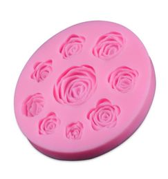 High quality 3D Silicone 8 Mine Roses Craft Fondant DIY Chocolate Mould Cake Decoration Candy Soap Mould Baking Tools1767451