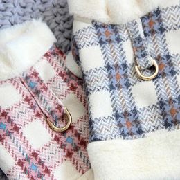 Dog Apparel Clothes Eye-catching Plaid Print Pet Vest Fashionable Winter Coat For Cats Dogs Soft Warm Weather Colorful