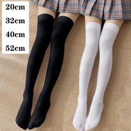 Sexy Black White Striped Long Socks Pantyhose JK Woman Long Velvet Lolita Solid High Over Knee Elastic Cosplay Thigh Stockings