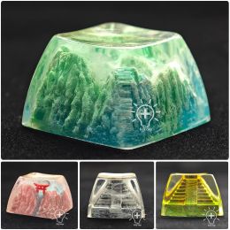 Accessories DIY Customised Mechanical Keyboard Snow Mountain Relics Valley Resin Keycap Personality Sa Height MX Cross Hole Luminous Keycap