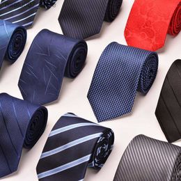 Neck Ties High end formal polyester silk professional tie for mens high-end business jacquard cashew flower job seeking tieQ