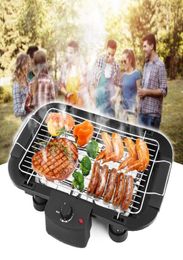 Non Stick Electric BBQ Teppanyaki Barbeque Grill Griddle EU Plug Table Top Smokeless Rustless and Durable Adjustable Temperature1911117