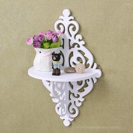 Decorative Plates 2024 European Style Wall Shelf White Sharp Point Storage Board Bedroom Rack Flower