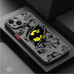 B-Batman S-Superman logo Phone Case for Apple iPhone 15 Pro Max 13 14 Plus 12 Mini 11 Pro XR 8 SE 7 XS MAX Matte Cover