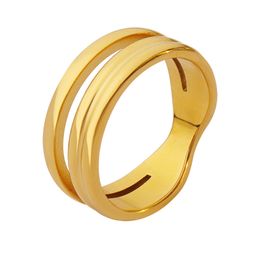 Minimalist Plain Ring Multi layered Ring Personalised Index Finger Ring Titanium Steel Plated 18K Gold Women's Jewellery