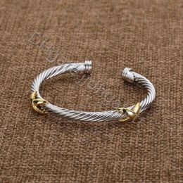 Cable Bracelets Bangle Letter Cuff X Intersect Series Unusual Women Bangles Bracelet Cross for Women Retro Ethnic Punk Jewellery Luxury Brand Jewellery L0XW