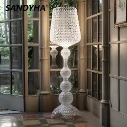 Nordic Design Hollow Floor Lamp Acrylic Table Lamps Art LED Standing Light Living Room Hotel Bedroom Home Decor Floor Lighting