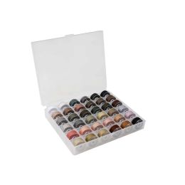 1Box 36-Grid Transparent Bobbin With Thread 36-Color Fixed Colour High-Speed Sewing Thread 36-Color Bobbin Set Embroidery Spools