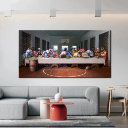 Funny Painting Art The Last Supper Canvas Painting Modern Art Wall Decor Posters and Prints Mural Picture for Living Room Home