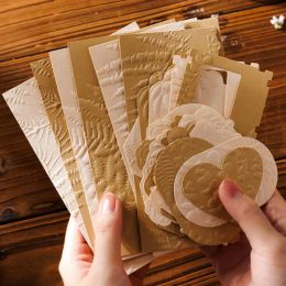 Yoofun 40pcs/lot Embossed Flower Sea Material Paper Vintage Gift Cards Collage Craft Paper DIY Album Scrapbooking Junk Journal