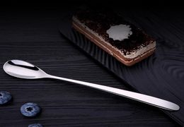 Stainless Steel Long Handle Heart Smooth Surface Spoons Cute heart Shape Creative Coffee Tea Bar Mirror Reflection Spoons DH0504 T2022776