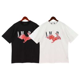 Designer Luxury Chaopai Classic 2023 new contrast letter-printed cotton high street couple loose short sleeve T-shirt