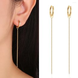 Stud Earrings Dowi 925 Sterling Silver Long Tassel Chain Ear Line Dangle Drop For Women Fine Jewellery Gold Plated Gift Wholesale
