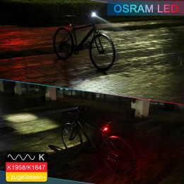 Toptrek Bike Light Super Bright LED Headlight Bicycle Stvzo Front Lamp MTB Cycling USB Rechargeable Waterproof Taillight