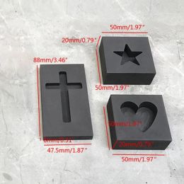 High Purity Black Graphite for Cross Heart Mold Mould Crucible for Melting Gold Silver Brass Casting Refining Jewelry To