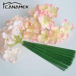 Decorative Flowers 20Pcs Artificial Potted Stem Plastic Gardening Flower Rod Plant Wire Bouquet Wrap Stick Florist Craft Decor