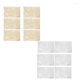 Table Mats BEAU-Rectangular Insulation Placemat Nordic Style Hollow Western Mat El Restaurant Leaf Decoration