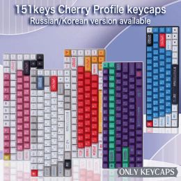 Accessories EVA Keycaps Russian/Korean/Japanese Cherry Profile Eva01 00 02 04 08 PBT For GMK Mechanical Keyboard Purple Red Pink Grey Blue