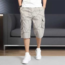 Men's Shorts Mens summer brushed geometric print elastic high waist pocket suitable for casual sports loose Trousers fashionable retro shorts J240409