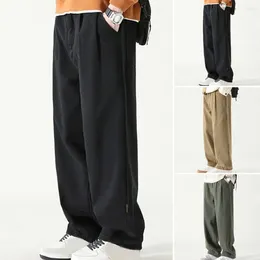 Men's Pants High Street Wide-leg Retro Work Breathable Versatile Trousers For Casual Or Formal Wear Solid Colour